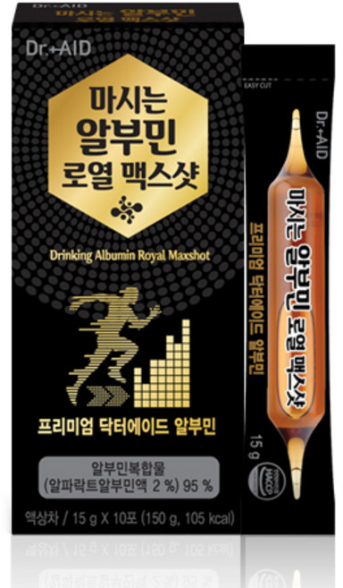고단백 알부민 로열 맥스샷 마시는 스틱, 15g, 10개