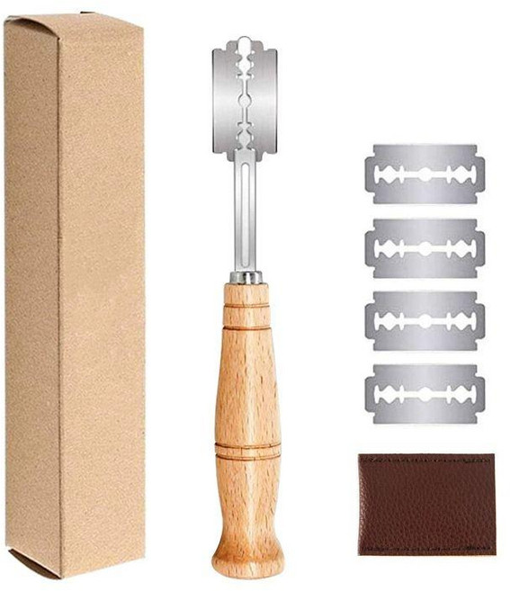 빵성형 나이프 쿠프칼 바게트칼 우드 반죽 베이킹도구, 10cm
