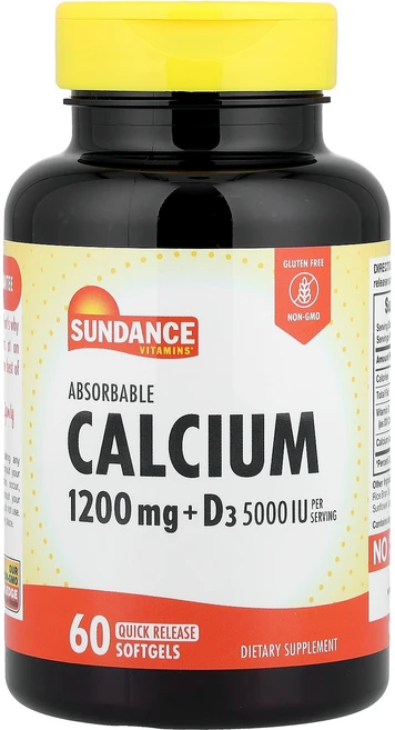 선댄스 비타민 Sundance Vitamins 흡수성 칼슘 + D3 빠른 방출 소프트젤 60정122637원산지:기타, 1개, 60정 - 쿠팡