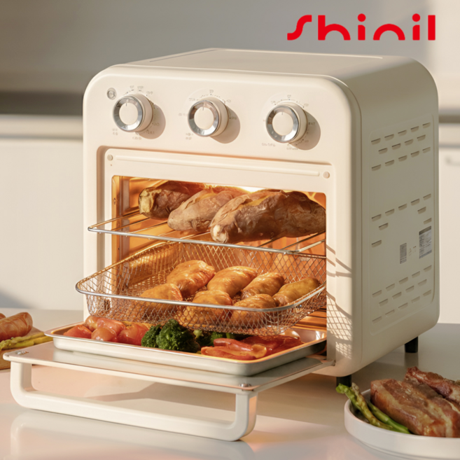 [26년 신상품] 신일 듀얼히팅 에어프라이어 오븐형 15L 대용량 풀세트 구성, 아이보리, SOV-1155IR