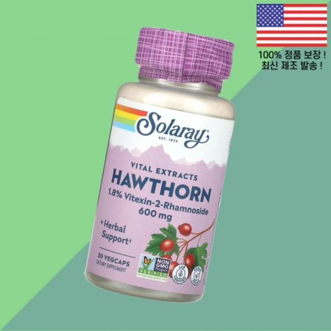 솔라레이 바이탈 익스트랙트 호손 식물성 베지캡슐 30정 Solaray Vital Extracts Hawthorn 30 VegCaps - 쿠팡