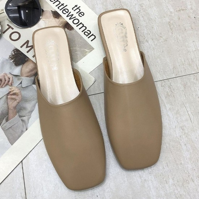 사각코 여성 블로퍼 미니멀 데일리 뮬 슬리퍼 구두 신발 편한 출근룩 오피스 단화 뮬