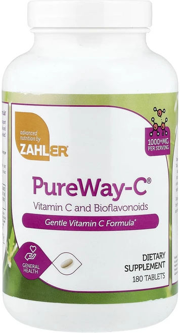 잘러 PureWay-C 비타민 C and 바이오플라보노이드 1000+ mg 180정, 6개 - 쿠팡