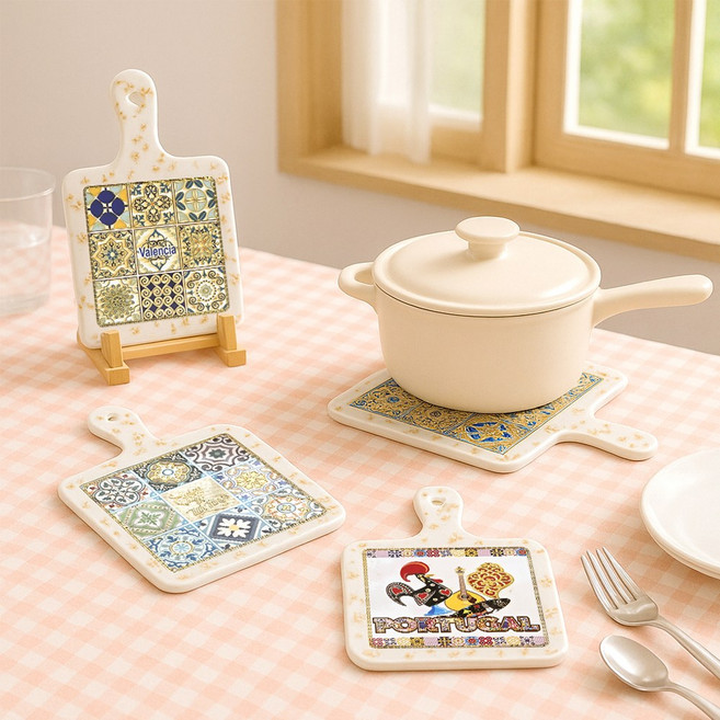 북유럽 세라믹 답례품 선물용 직사각 냄비받침, 1개, No.02 프랑고