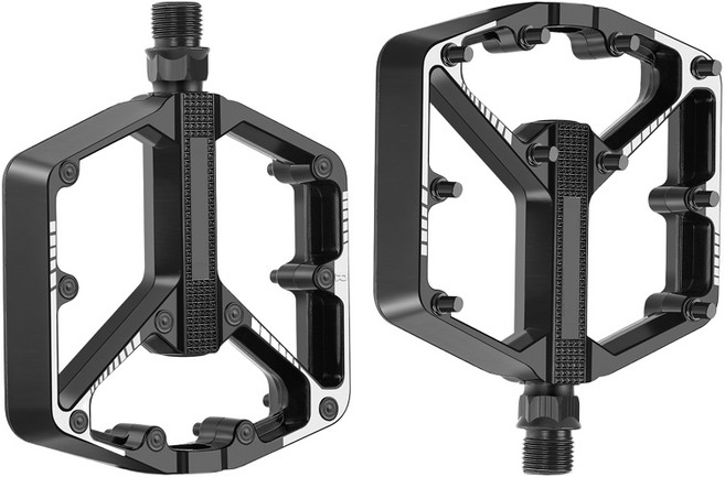 호밍사이 자전거 페달 알루미늄 합금 방수 확장 페달 초경량 평페달, 블랙, 1개