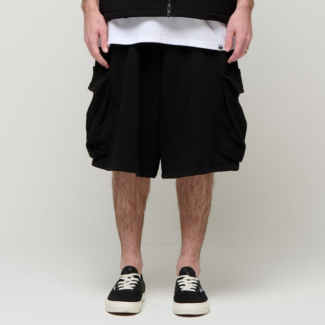카고브로스 CB SOFT CARGO SWEAT SHORTS BLACK