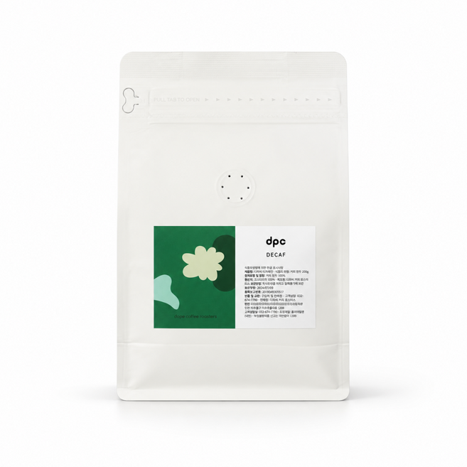 dpc 디카페인 콜롬비아 싱글 오리진 원두커피 홀빈 로스팅, 200g, 1개