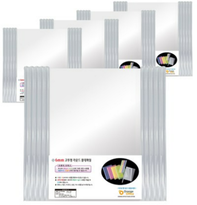 오렌지오피스 고투명 둥근 쫄대화일 A4 6mm 100장(50개 x 2팩), A4 고투명, 400개