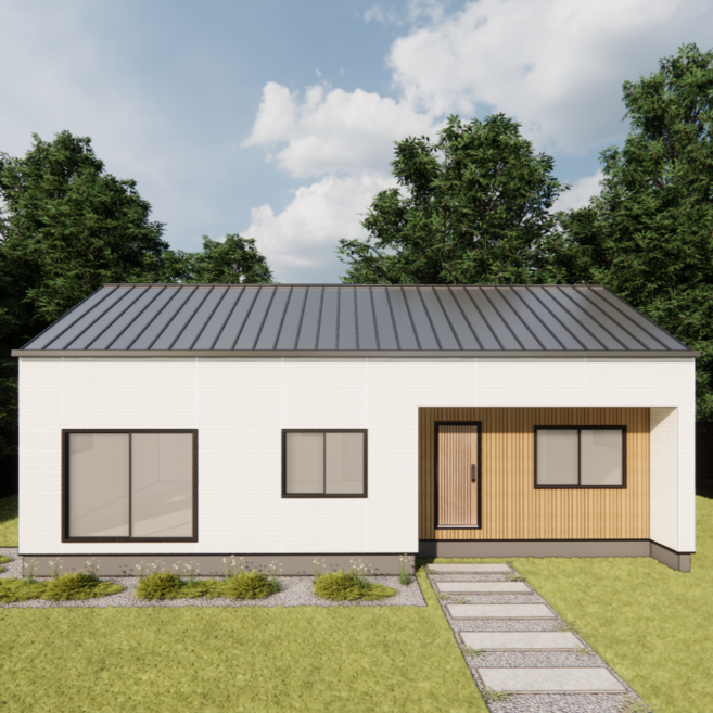 [타이니홈] 목조주택 모듈러주택 25평 더함 농가주택 다락있는 시골집 프리패브 세컨하우스