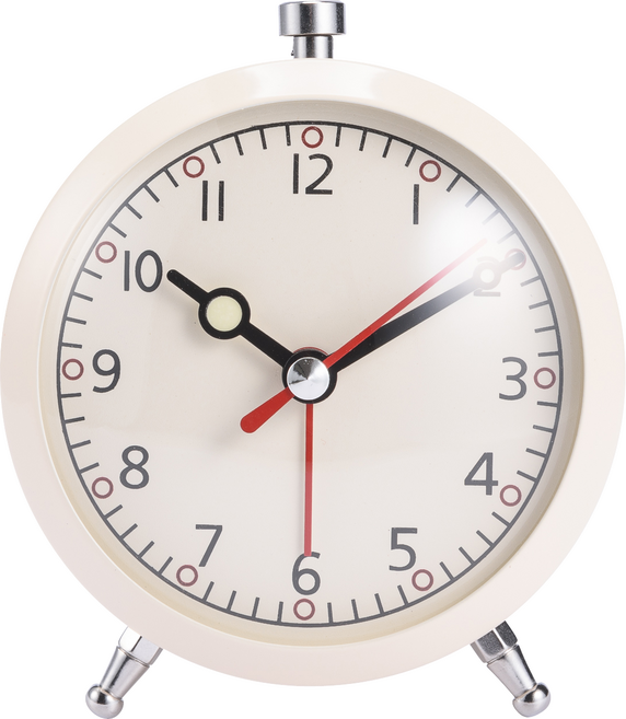 오리엔트 OT1600IV 무소음 메탈 레트로 알람탁상시계 아이보리, 단품