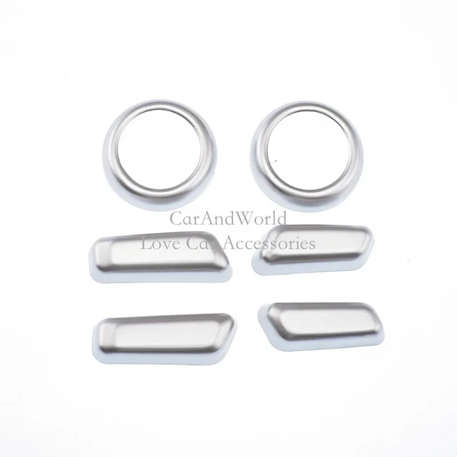 호환 앞좌석 조정 스위치 단추 프레임 커버 패널 트림 볼보 XC40 2018-2024 용 ABS 크롬 내부 몰딩 자동, 01 01-silver Chrome