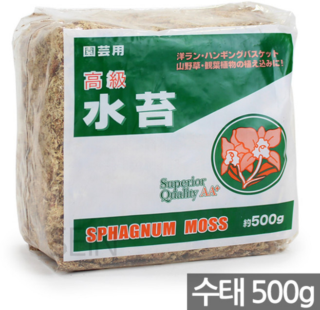 세인화분 AA+ 천연 수태 500g - 테라리움 토피어리 난 란 서양 동양 화초 식물 수경 화초 행잉 바스켓 관엽 모스 이끼 석부작 풍란, 1개
