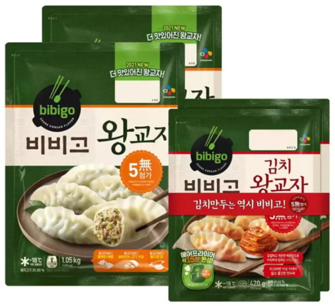 비비고 왕교자 1.05kgx2+매운 왕교자 420gx2, 단품