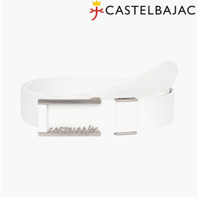 까스텔바작 남성 엠보 버클 벨트 BGDMGT202_WH, 화이트, 1개