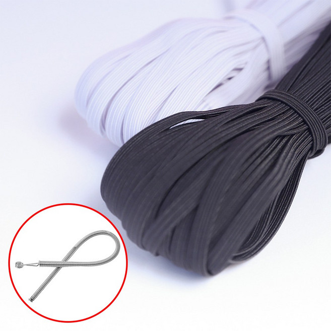 루벨르 넓은 바지 고무줄 밴드 1cm X 10m, BLACK, 1개