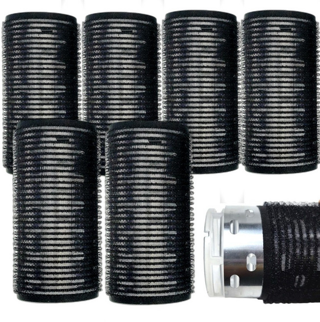 미소라인 고급 열전도 구르프 헤어롤 중형 직경 4cm, 6개, 블랙