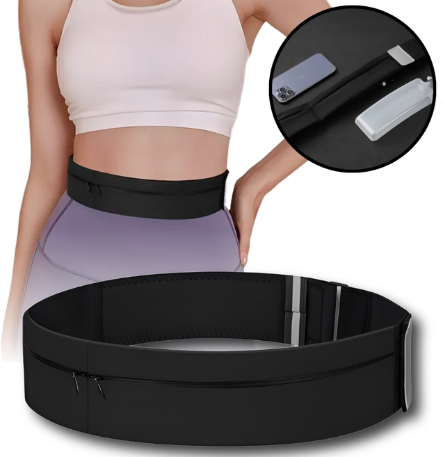 에너바인 고급형 이중 벨크로 러닝벨트, 블랙(검정), 1개