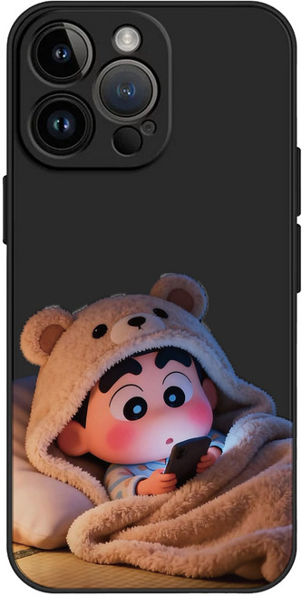 핸드폰 하는 곰돌이 짱구 아아폰 갤럭시 케이스