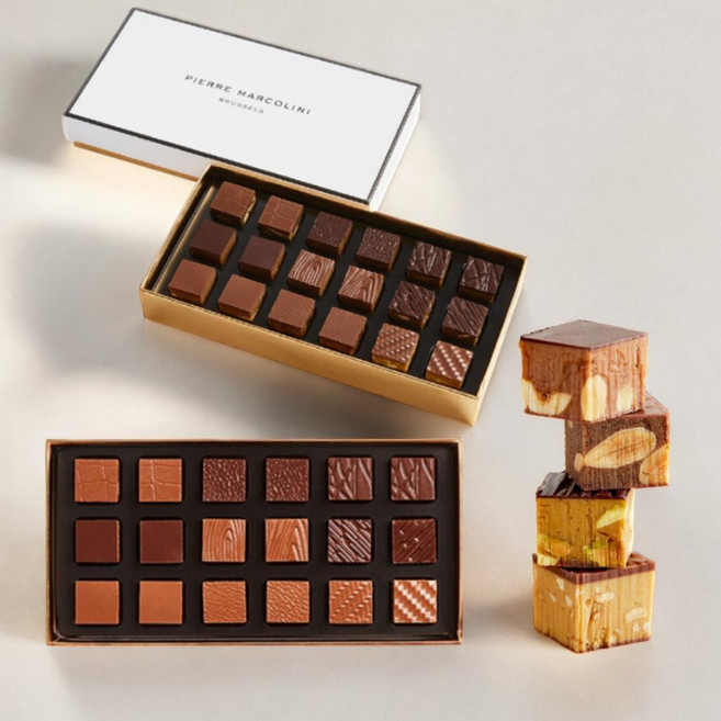 프랑스 피에르마르콜리니 플루미에 프랄린 초콜릿 18개입 x2박스 견과류, 2박스, 117g