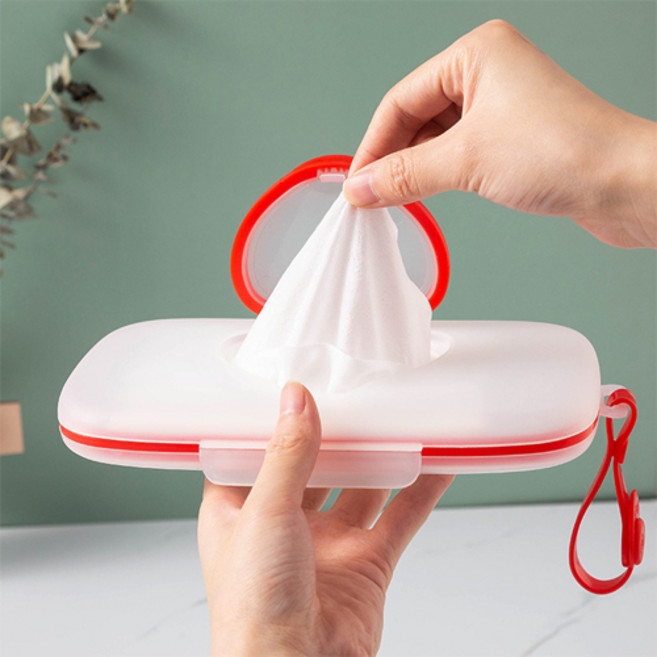 아사야 휴대용 물티슈 케이스 대형 물티슈보관함, 1개, 물티슈케이스(레드 타입1)