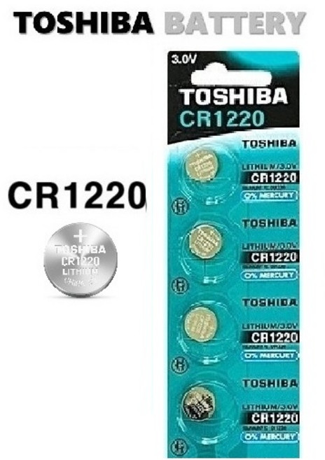 [일반우편배송] 도시바 CR1220 리튬건전지 3V 자동차리모컨, 1개, 4개입