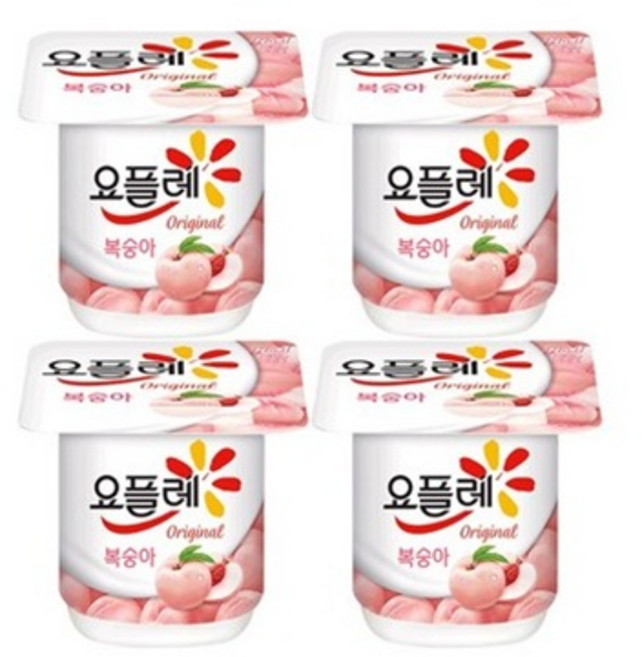 (대영) 빙그레 요플레 오리지널 복숭아 요거트, 85g, 24개