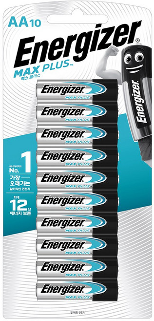 에너자이저 맥스플러스 건전지 AA 10입, 10개입, 1개