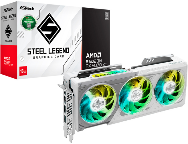 ASRock 라데온 RX 9070 XT 스틸레전드 D6 16GB 대원씨티에스, RX9070XT SL 16G