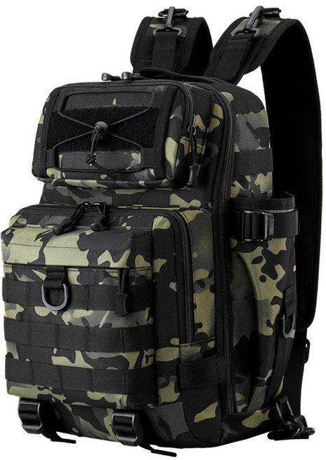 루어 낚시 백팩 가방 낚시용품 멀티 슬링백, 그린카모