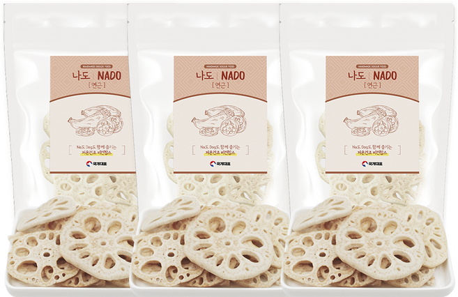 국내제작 저온건조 나도 연근 비건 채소 면역력에 좋은 알러지 강아지수제간식, 40g, 3개, 연근칩
