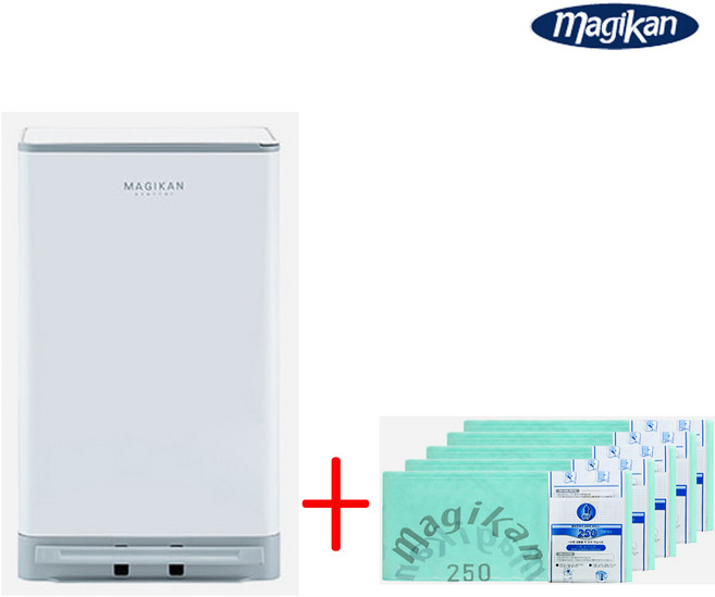 (리필총6개) 매직캔 휴지통 히포2 오토실링 21L 화이트 MH250WGA+250R5BC (리필5개)