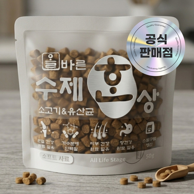 강아지 가수분해 소프트사료 올바른수제한상 전연령용, 1개, 50g, 소고기