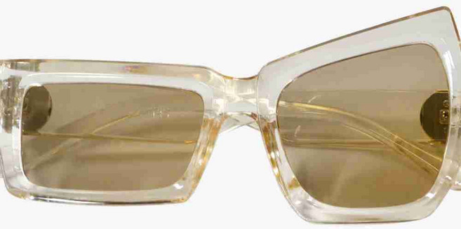 사각 프레임 투명 테 비대칭 선글라스 아크릴안경