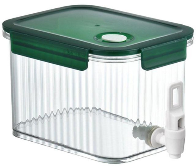 수도꼭지가있는 냉장고 차가운 주전자 레모네이드 양동이 주스 물 투수 맥주 디스펜서 음료 디스펜서 가정용, 기타, PETG, 2.5L 제이드 그린