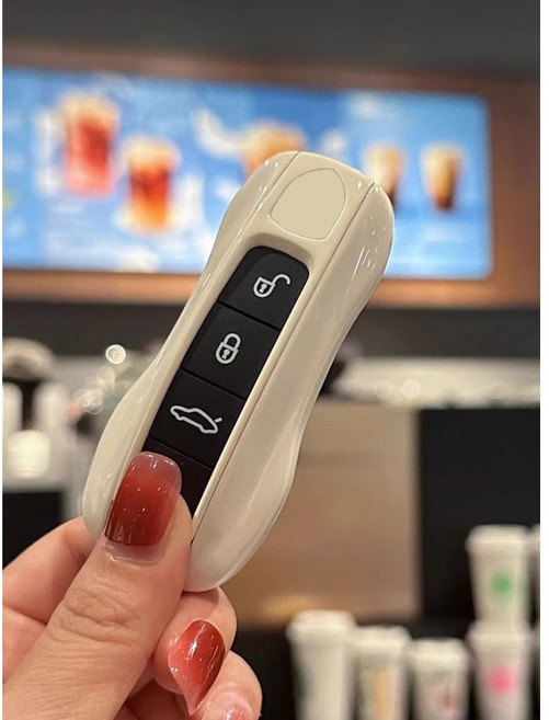 PRC 포르쉐 호환 키케이스 차키 키링 자동차 키홀더, B타입, 4_화이트