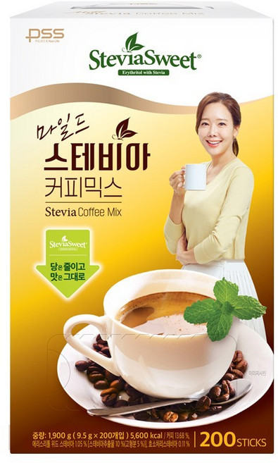 스테비아 커피 믹스 9.5g x 200t, 1.9kg, 200개입, 1개