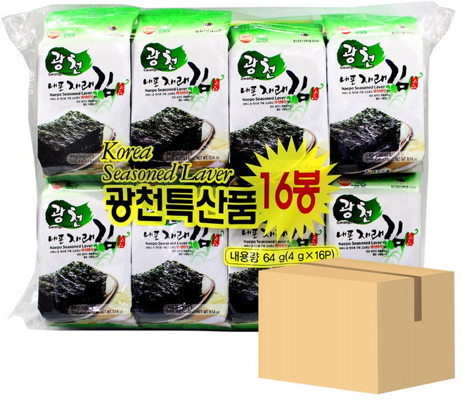 광천내포재래김 [16단x8팩] 1박스, 8개, 단품