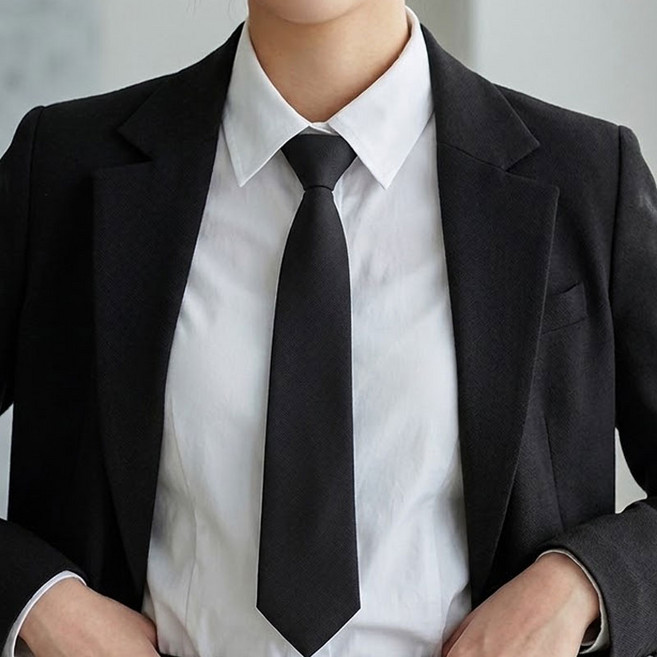 간편 경조사 지퍼넥타이 장례식 학생 교복 검정색 자동 넥타이