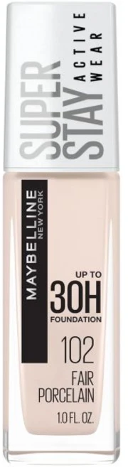메이블린 Super Stay Full Coverage Liquid Foundation 액티브 웨어 메이크업 최대 30시간 매트마감 113824, 102 FAIR PORCELAIN, 1개 - 쿠팡