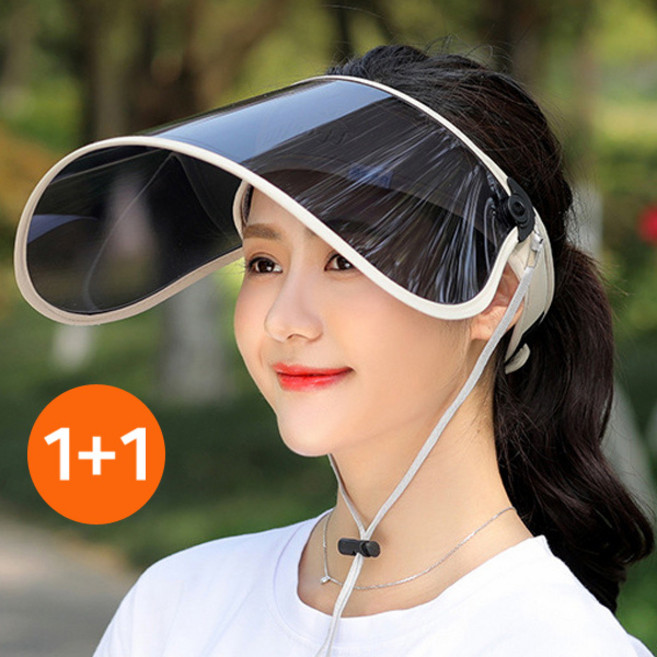 1+1 남여공용 투명 썬캡 챙모자 햇빛 uv 자외선차단 등산 바이져