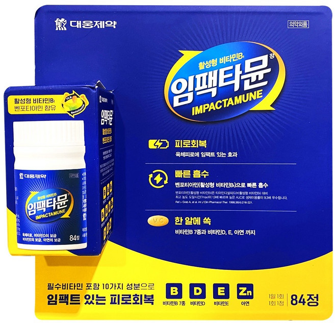 [코스트코 무료배송] 대웅제약 임팩타뮨 84 활성형 비타민B, 1개, 84정