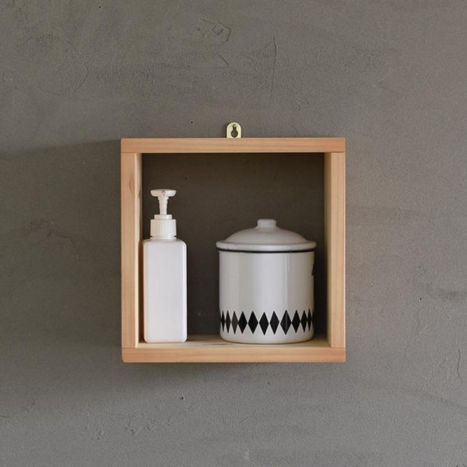 원목 벽걸이 선반 책꽂이 나무 장식장 미니선반 내추럴(23x23cm), 네추럴