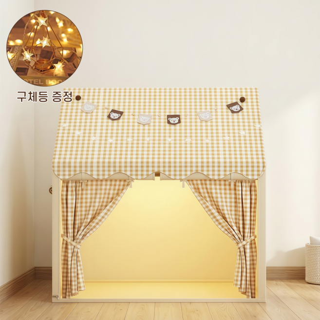 Leesheer 거실용 텐트 외풍 차단 먼지 막음, 3명, 연황색