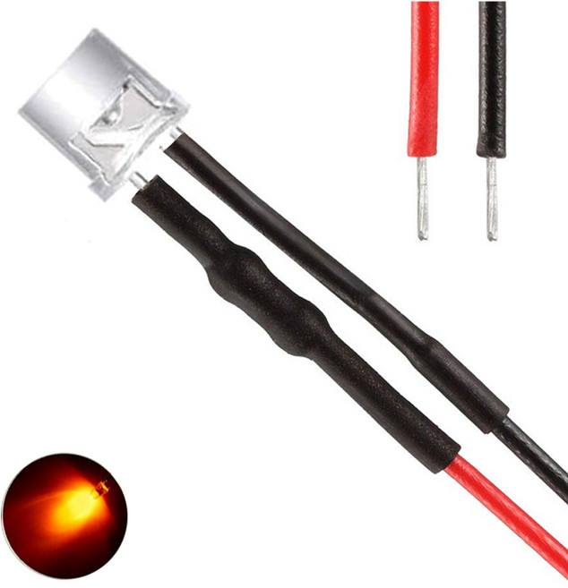 12V 5파이 오렌지 플랫 와이어 케이블 LED 수업 튜닝 조명 키트 차량 오토바이 간판 DIY, 10개