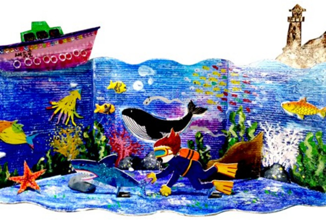 퍼니스쿨 공간꾸미기 바다 바닷속 이야기 물고기풍경5개이상구매가능, 1세트, 7개