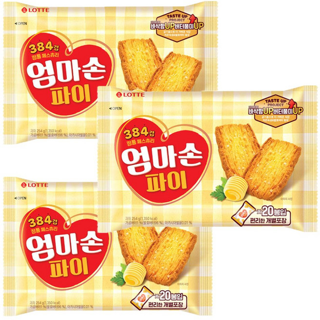 롯데 엄마손파이 254g x 3개