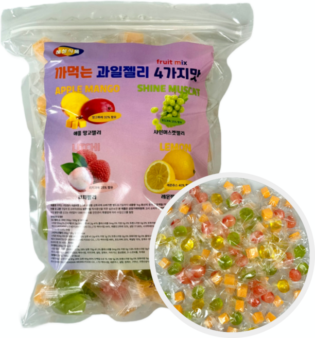 혜성식품 까먹는 혼합 과일 젤리 4가지맛, 1개, 500g