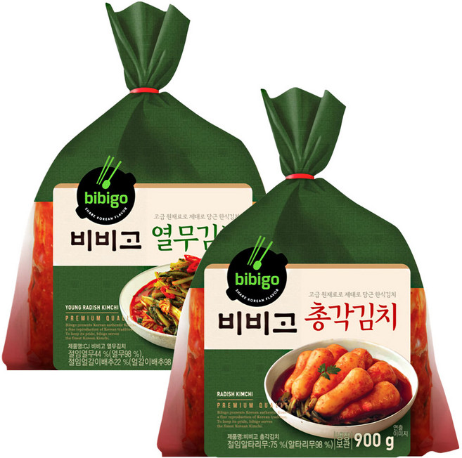비비고 열무김치900g+총각김치900g, 900g