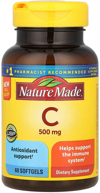 Nature Made 비타민C 500mg 소프트젤 60정 Made (네이처 메이드), 1개 - 쿠팡