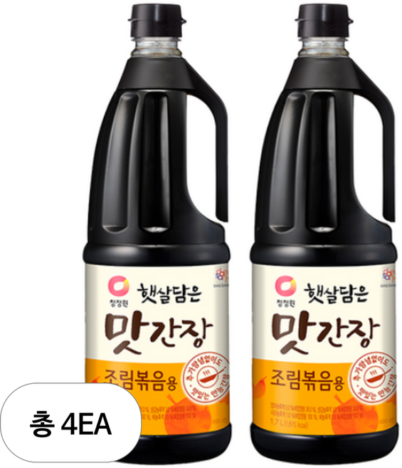 청정원 햇살담은 맛간장 조림볶음용, 1.7L, 4개